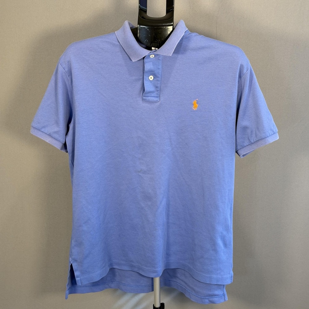 Polo Ralph Lauren Shirt Mens Medium Blue Polo Short Sleeve Pony Logo Casual